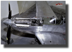 P-51 D Mustang. Packard V-1650-7 Merlin. Scratch built in metal by Rojas Bazán. 1:15 scale.
